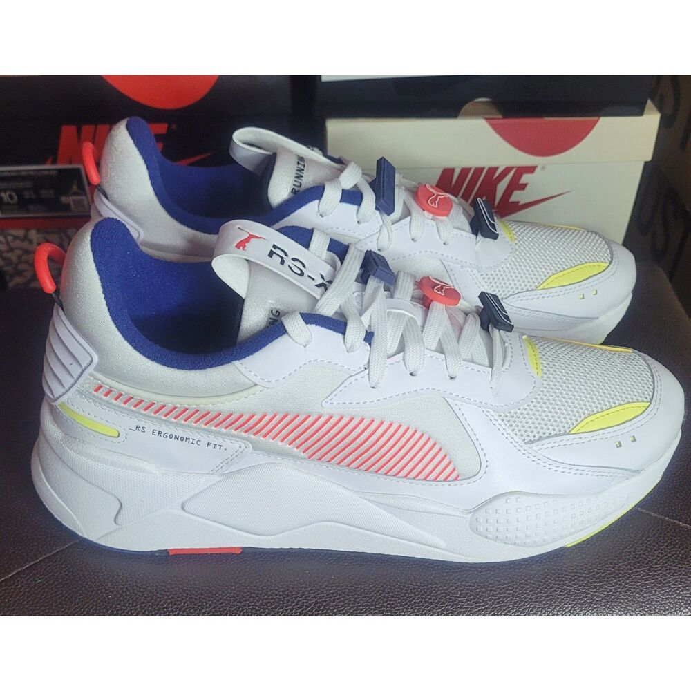 Puma RS-X Decor8 White Blue Neon Men's Size 11 Sneakers 380573-01 New w/ Box